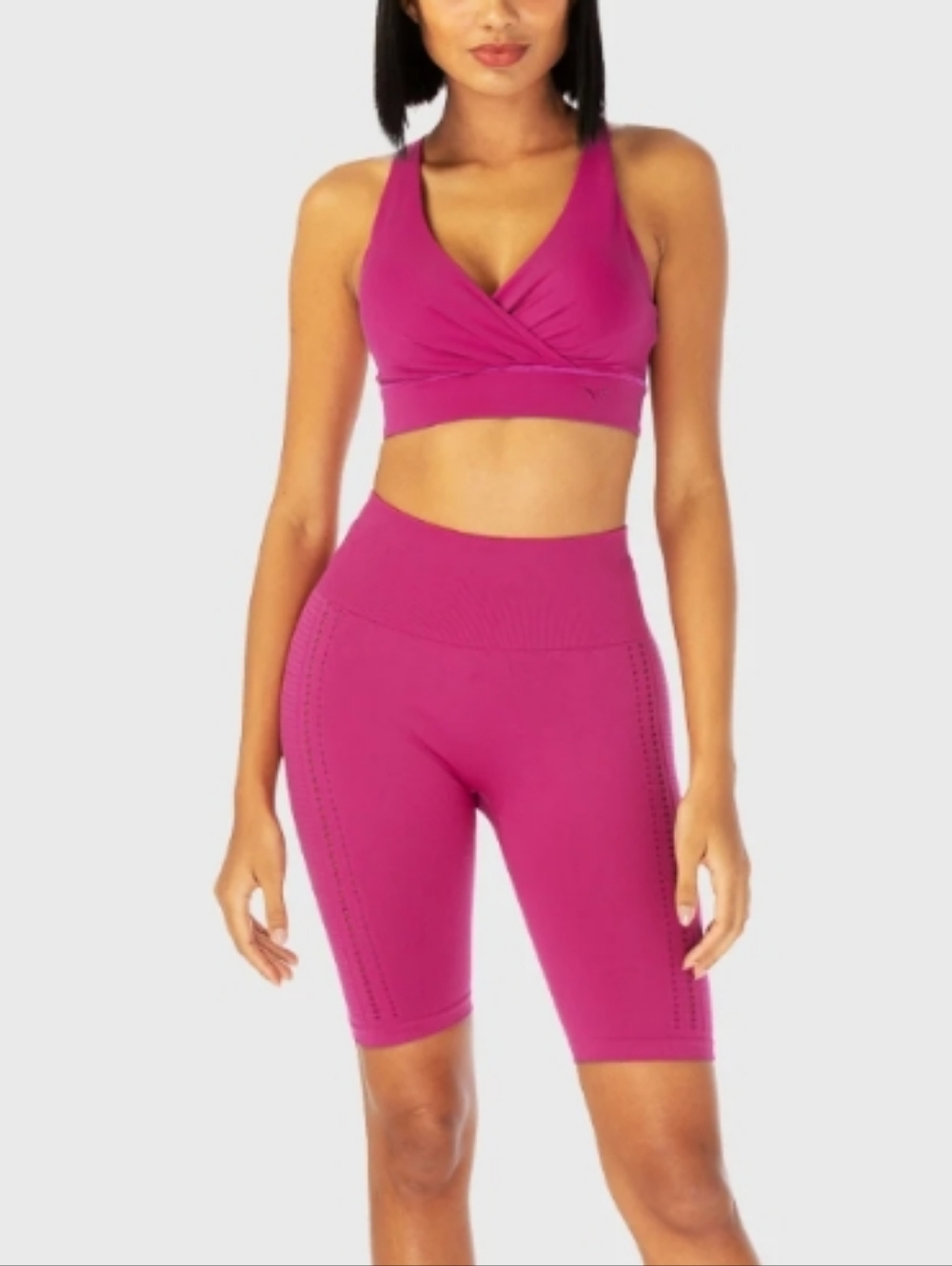 Squatwolf Infinity Seamless Workout Shorts High-Waist Fuchsia